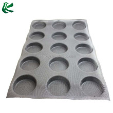 15 Round 9.5cm Bun Bread Form, Silicone Non-stick Perforated Baking Bread Form For Buns